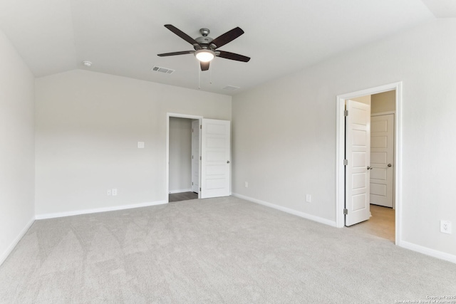 10214 King Robert, San Antonio, TX 78239 - unfurnished bedroom with carpet flooring, vaulted ceiling, baseboards, ceiling fan, and a spacious closet