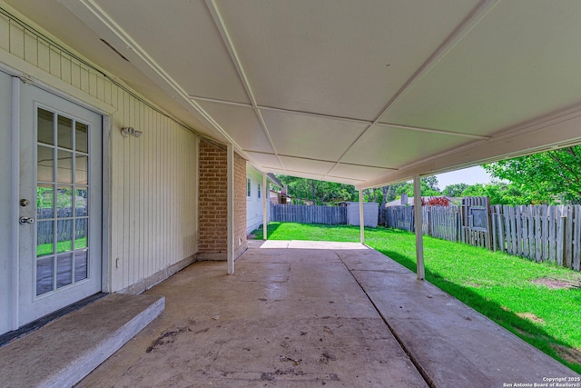 view of patio with a fenced backyard