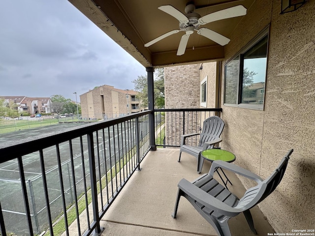 4111 Medical Dr Unit A 204, San Antonio, TX 78229 - balcony with ceiling fan