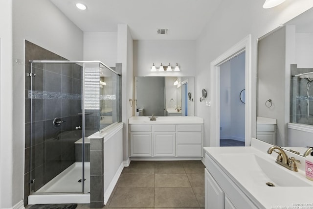 1105 Limestone, New Braunfels, TX 78132 - full bath with a sink, visible vents, and a stall shower