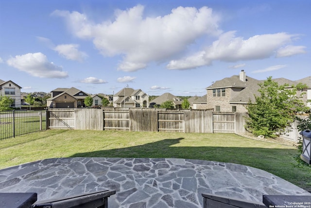 1105 Limestone, New Braunfels, TX 78132 - view of yard with a fenced backyard, a patio, and a residential view