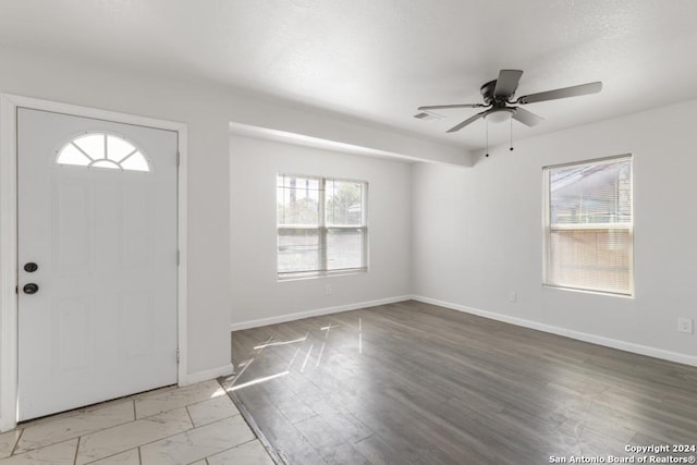 243 Alicia Ave, San Antonio, TX 78228 - foyer featuring ceiling fan, visible vents, and plenty of natural light