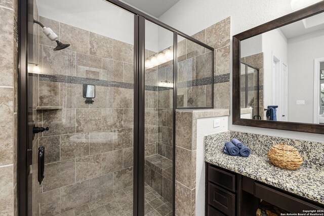 1064 Spanish Trl, New Braunfels, TX 78132 - bathroom with a stall shower and vanity