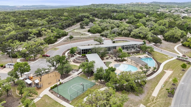 aerial view with a view of trees