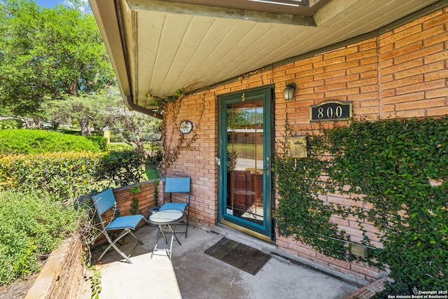 800 Eventide, Terrell Hills, TX 78209 - doorway to property featuring brick siding