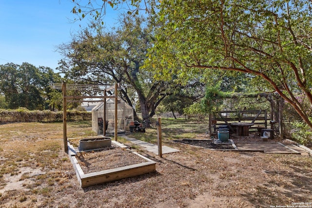 296 Wolf Ln, La Vernia, TX 78121 - view of yard with a garden
