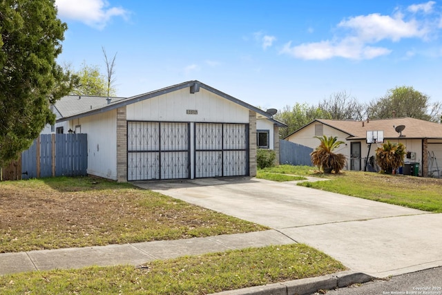 detached garage with fence