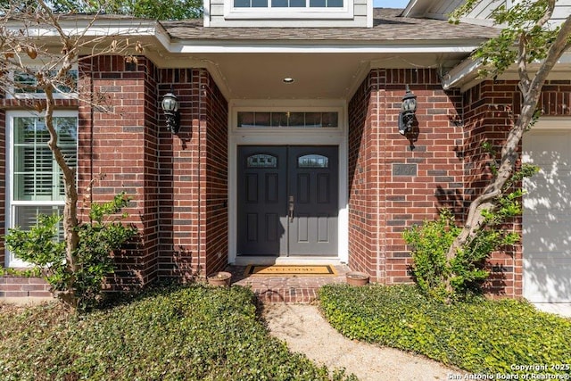 2047 Thicket Trail Dr, San Antonio, TX 78248 - entrance to property with roof with shingles and brick siding