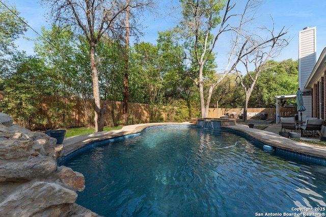 2047 Thicket Trail Dr, San Antonio, TX 78248 - view of swimming pool featuring a patio, a fenced backyard, and a fenced in pool