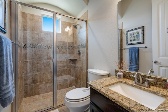 4111 Monteverde Run, San Antonio, TX 78261 - full bath with a shower stall, vanity, and toilet