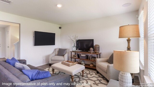 1147 Andean Emerald, San Antonio, TX 78253 - living area with recessed lighting, baseboards, visible vents, and a wealth of natural light