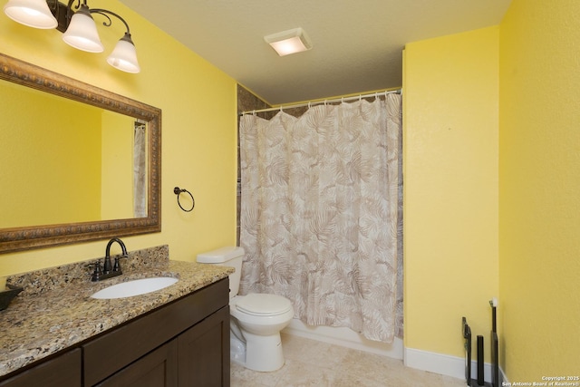 12307 Van De Carr, Helotes, TX 78023 - full bath with vanity, tile patterned flooring, toilet, and shower / tub combo