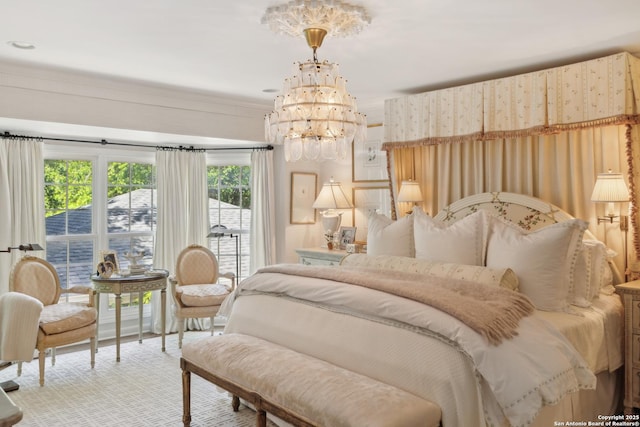 643 Terrell Rd, Terrell Hills, TX 78209 - bedroom featuring a chandelier and wallpapered walls
