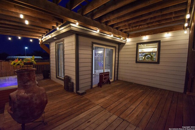 1318 Sunbend, San Antonio, TX 78224 - deck at twilight featuring fence