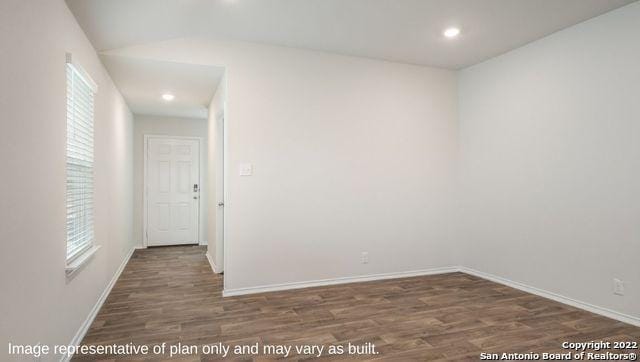 5111 Wichita Pike, San Antonio, TX 78253 - unfurnished room featuring wood finished floors, plenty of natural light, baseboards, and recessed lighting