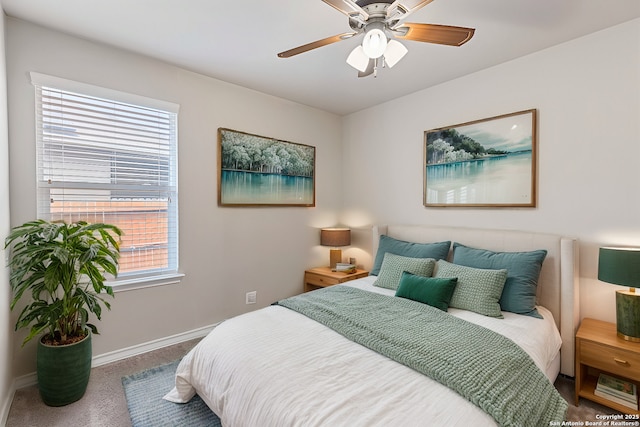 8018 Radiant Sunset, San Antonio, TX 78252 - bedroom featuring carpet flooring, baseboards, and a ceiling fan