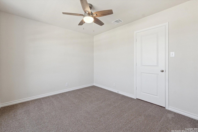 13506 Whisper Bnd, San Antonio, TX 78252 - carpeted spare room with visible vents, ceiling fan, and baseboards