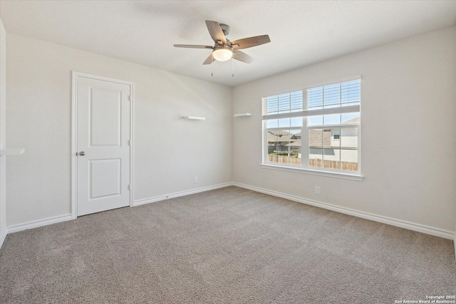 13506 Whisper Bnd, San Antonio, TX 78252 - empty room featuring ceiling fan, carpet, and baseboards