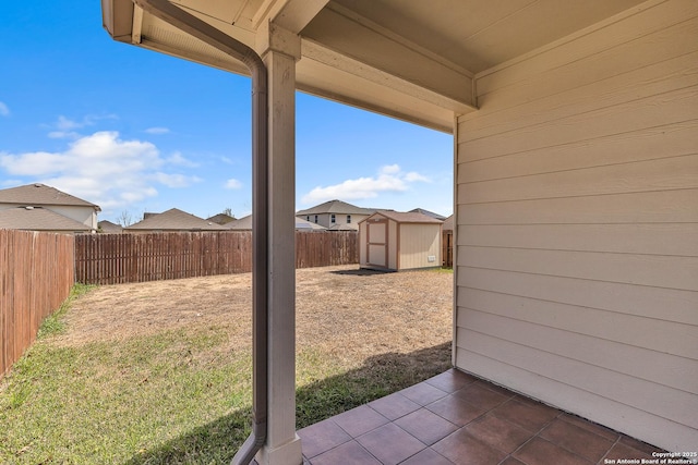 8926 Double Oak, San Antonio, TX 78254 - view of yard with a shed, a patio area, a fenced backyard, and an outdoor structure