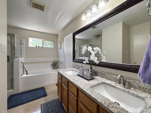 8418 Hera, Universal City, TX 78148 - bathroom with a sink, visible vents, and a stall shower