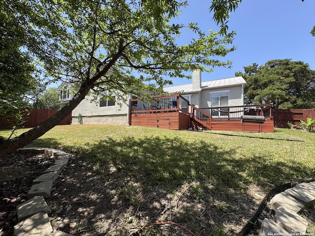 8418 Hera, Universal City, TX 78148 - view of yard featuring a wooden deck and fence