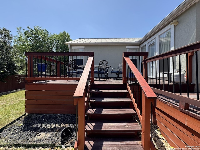 8418 Hera, Universal City, TX 78148 - wooden deck with fence and stairway