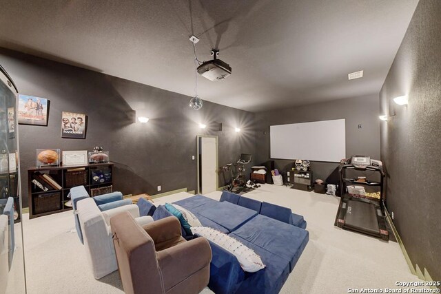 25204 Wentworth, San Antonio, TX 78260 - carpeted home theater room featuring a textured wall