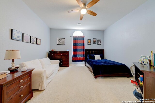25204 Wentworth, San Antonio, TX 78260 - bedroom featuring light carpet and ceiling fan