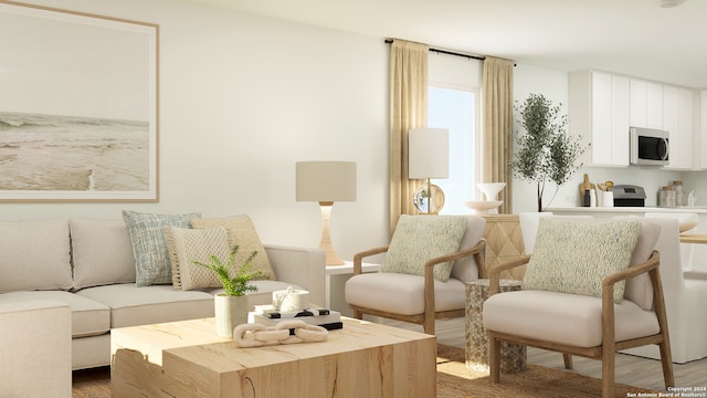 sitting room featuring wood finished floors