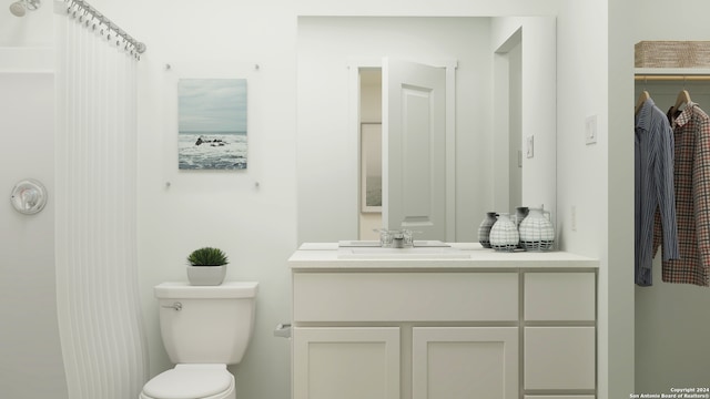 full bathroom featuring toilet and vanity