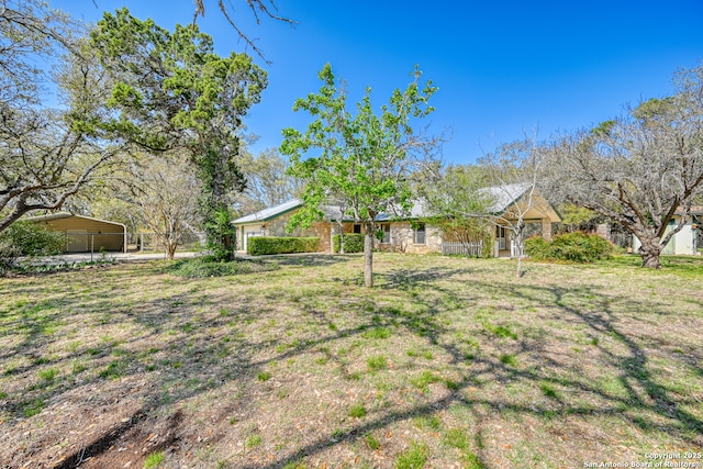21440 Fm 306, Canyon Lake, TX 78133 - view of yard featuring a detached carport