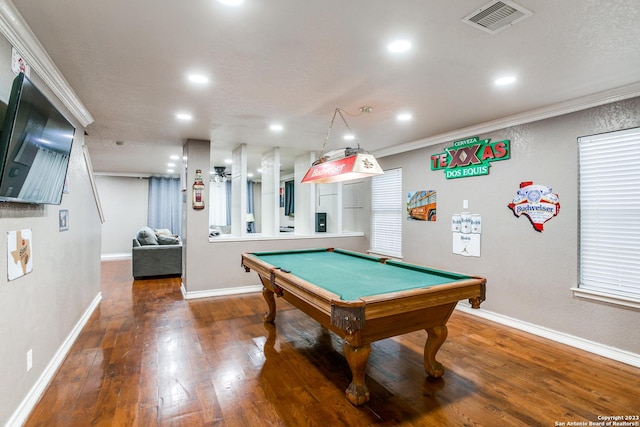 2230 Bedford Stage, San Antonio, TX 78213 - game room featuring wood finished floors, baseboards, and visible vents