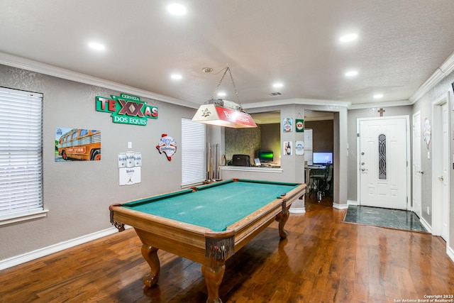 2230 Bedford Stage, San Antonio, TX 78213 - rec room with recessed lighting, billiards, and crown molding