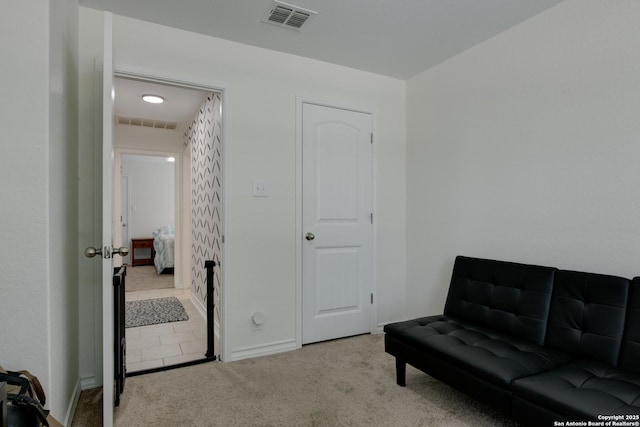 8732 Ironwood Hl, San Antonio, TX 78254 - sitting room featuring baseboards, visible vents, and carpet