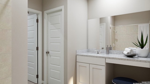 7622 Jacksboro Dr, San Antonio, TX 78252 - bathroom with vanity and walk in shower