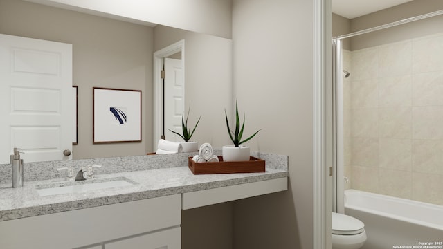 7622 Jacksboro Dr, San Antonio, TX 78252 - full bathroom with toilet, shower / tub combination, and vanity