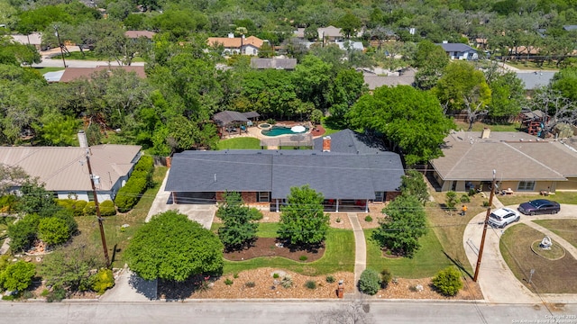 bird's eye view with a residential view