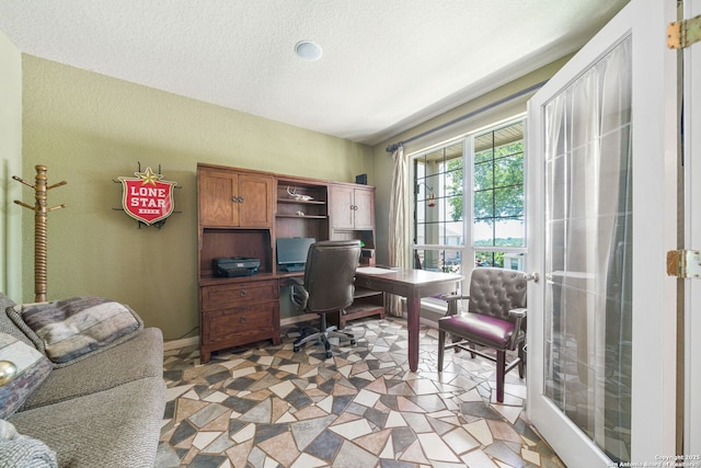 3329 Navasota Cir, San Antonio, TX 78259 - office featuring a textured ceiling