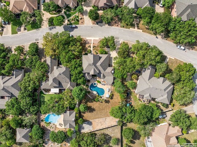 drone / aerial view with a residential view