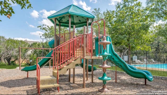 communal playground with fence