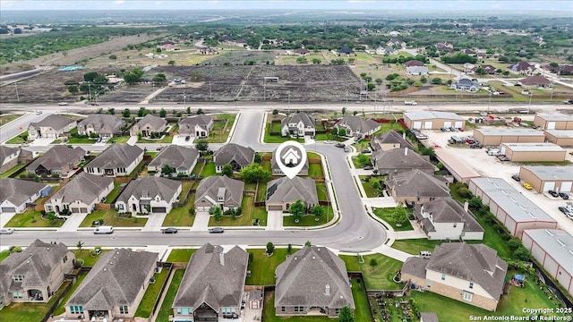 aerial view with a residential view