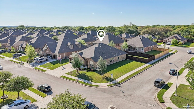 bird's eye view with a residential view
