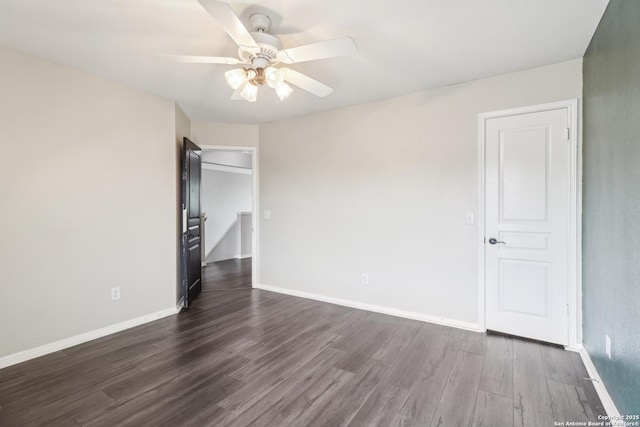 24915 Flying Arrow, San Antonio, TX 78258 - interior space featuring ceiling fan, baseboards, and dark wood-style flooring