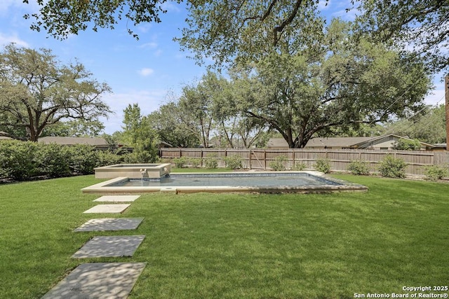 1815 Edgehill Dr, San Antonio, TX 78209 - view of yard with a fenced in pool and a fenced backyard