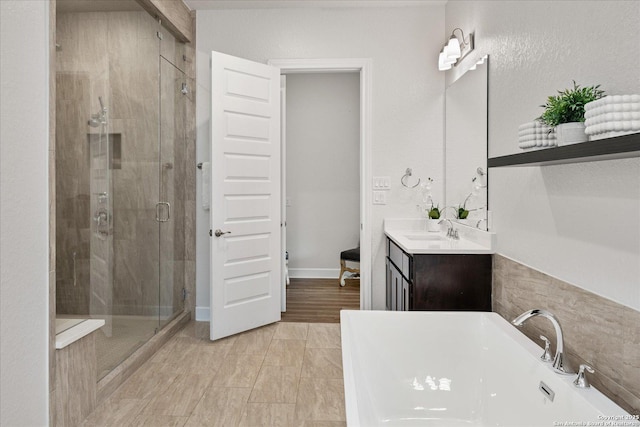 110 Madrone Trl, Boerne, TX 78006 - full bathroom featuring vanity and a shower stall