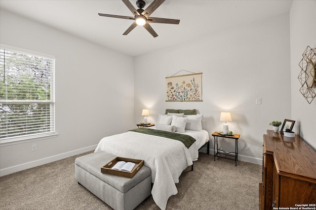 110 Madrone Trl, Boerne, TX 78006 - bedroom with baseboards, carpet, and ceiling fan