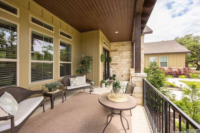 110 Madrone Trl, Boerne, TX 78006 - balcony featuring outdoor lounge area and a porch