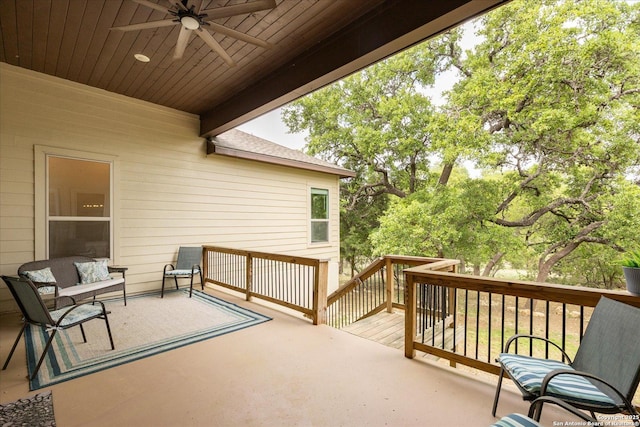 110 Madrone Trl, Boerne, TX 78006 - view of patio / terrace with a deck and ceiling fan