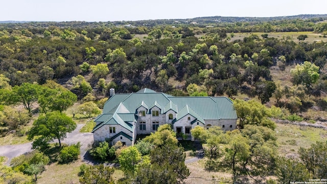 4001 Bell Springs Rd, Dripping Springs, TX 78620 - drone / aerial view featuring a wooded view