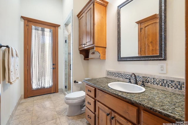 4001 Bell Springs Rd, Dripping Springs, TX 78620 - bathroom featuring a shower stall, toilet, and vanity